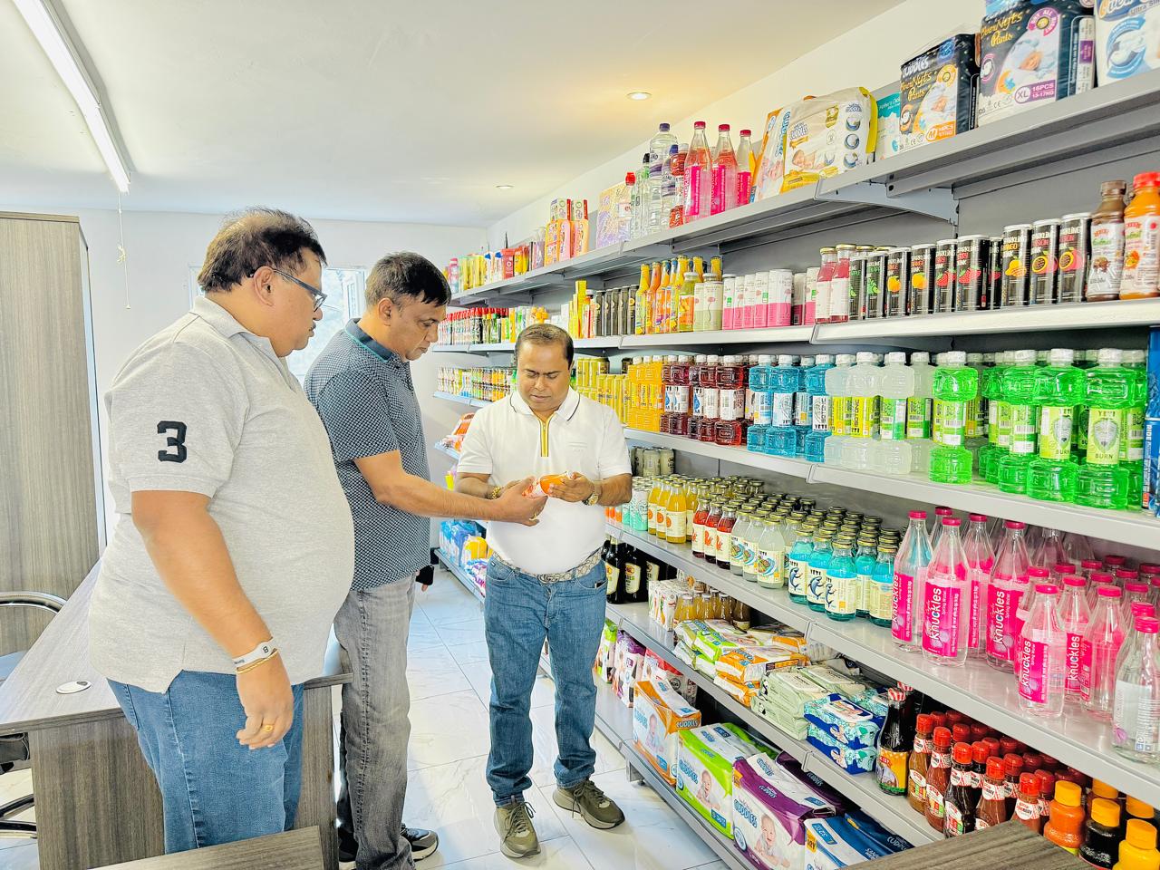 Product showcase in supermarket