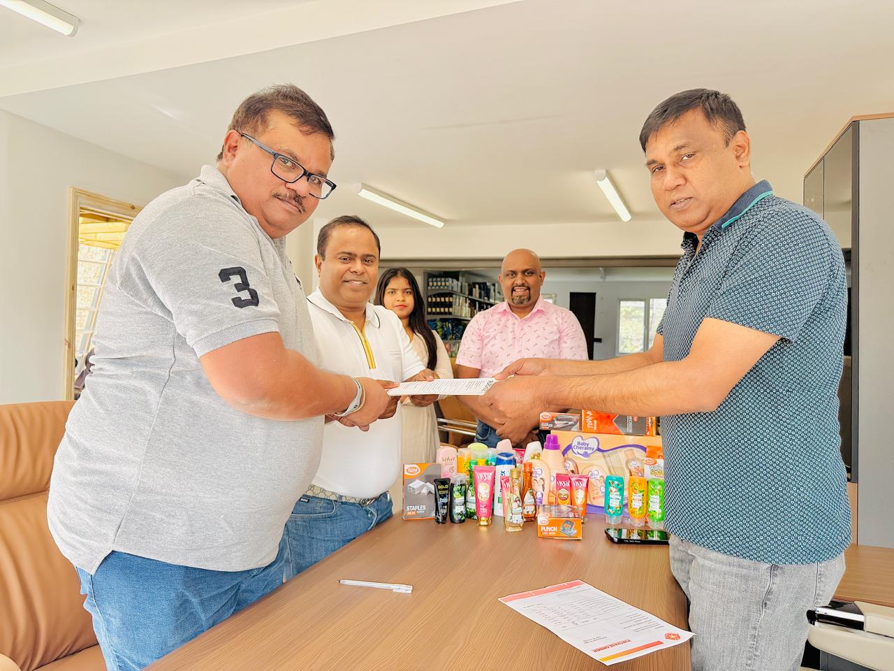 Product showcase in supermarket