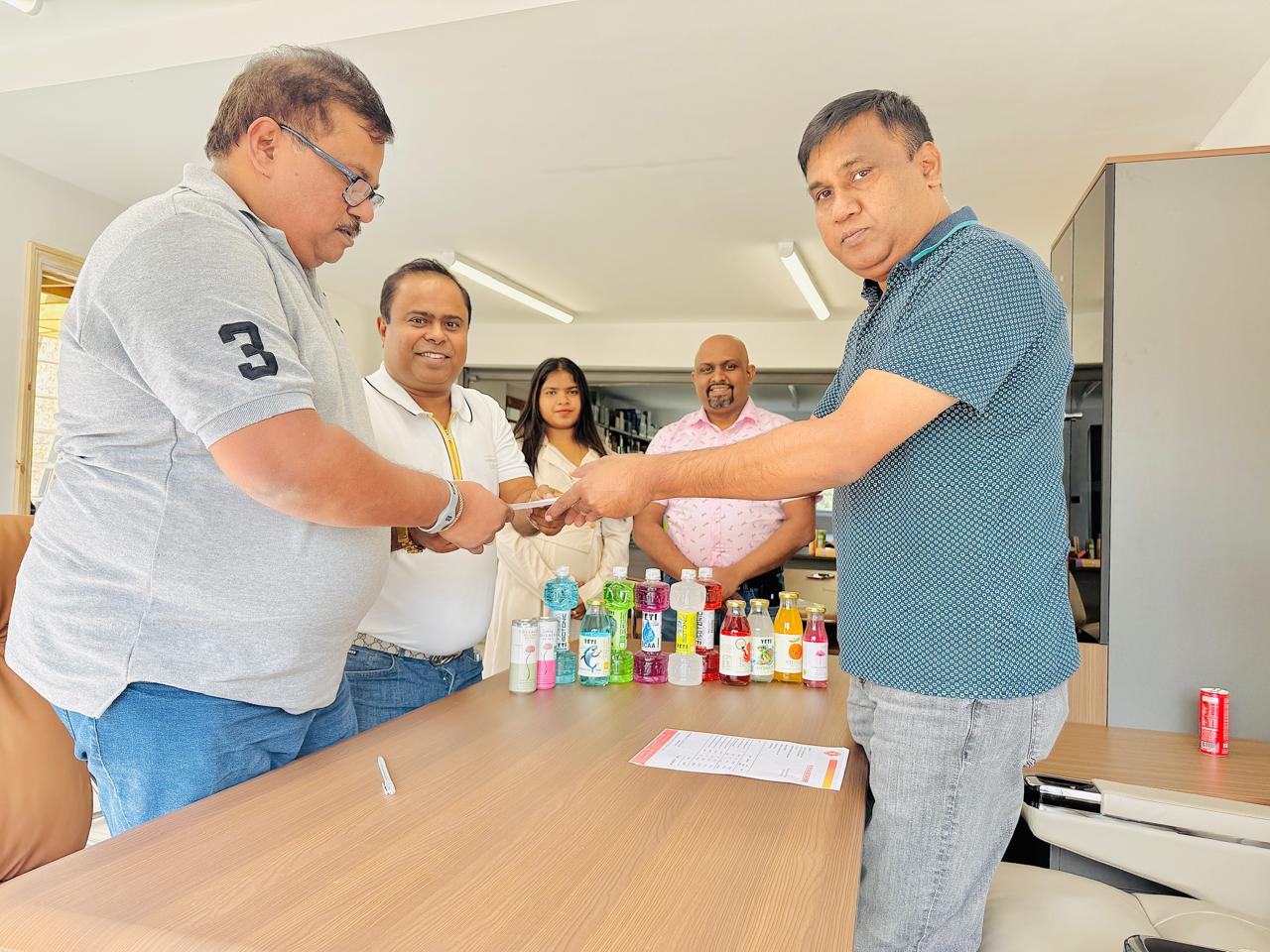 Product showcase in supermarket